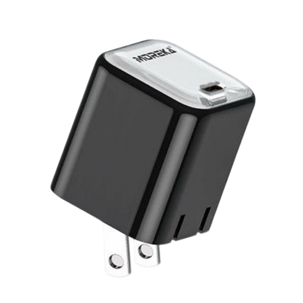 Cubo carga rápida 20W 5V- 3A puerto C Clavija plegable Moreka P-211 - Imagen 1