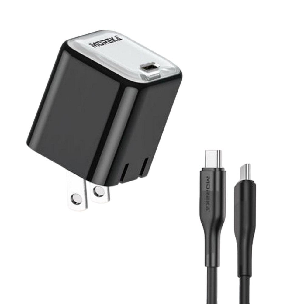 Cargador 20W 5V- 3A puerto C Clavija plegable cable tipo C -C Moreka P-213 - Imagen 1