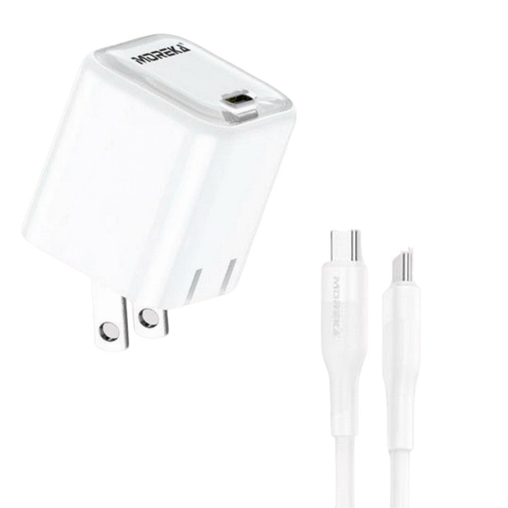 Cargador 20W 5V- 3A puerto C Clavija plegable cable tipo C -C Moreka P-213 - Imagen 8