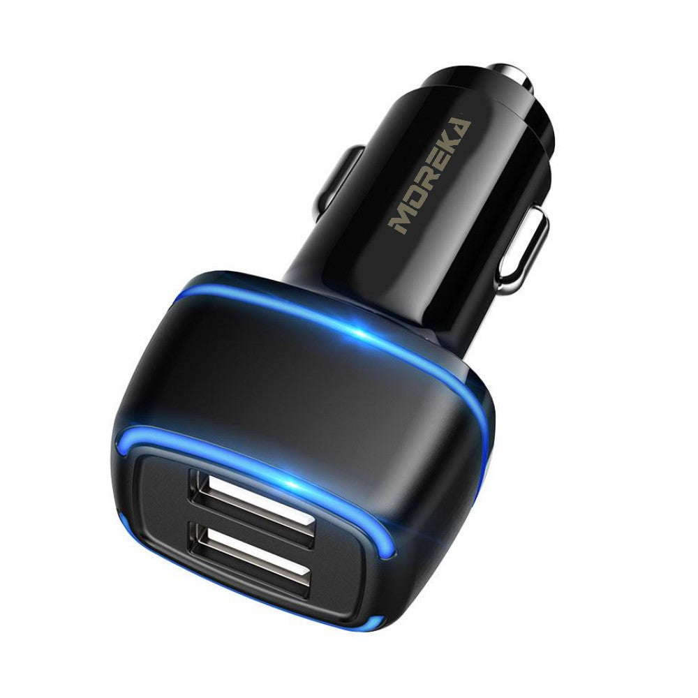 Cargador De Carro 2.4A Moreka CP0011 Plug In Doble puerto USB - Imagen 3
