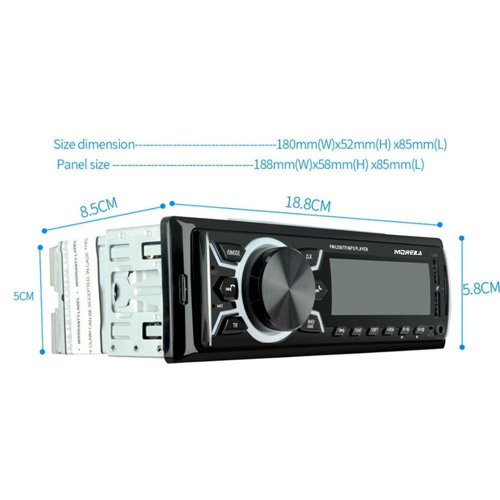 Auto Estéreo radio FM AM audio Bluetooth y llamadas manos libres Moreka SYD-1206 - Imagen 4