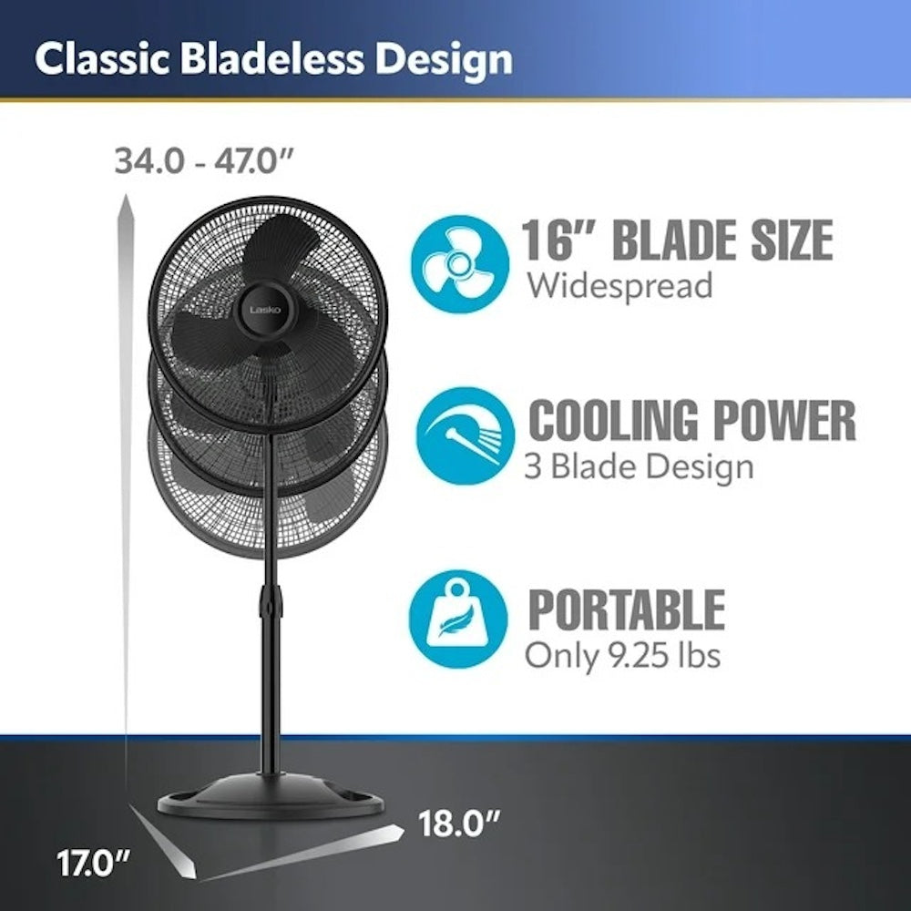 Ventilador Lasko alta velocidad de 16 pulgadas, Ajustable S16500 - Imagen 6