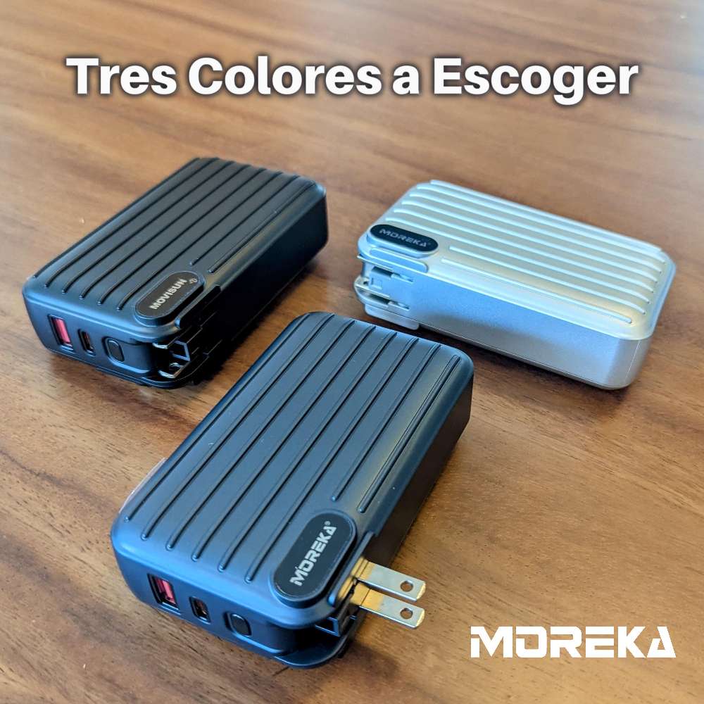 Power Bank Moreka K091 20000 mAh 22.5W cable tipo C y tipo IP clavija plegable - Imagen 2