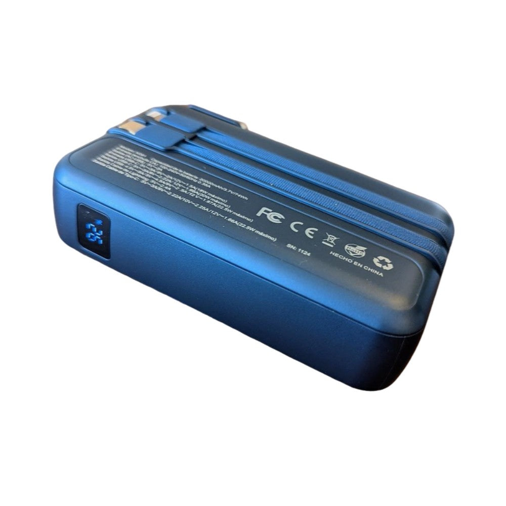 Power Bank Moreka K091 20000 mAh 22.5W cable tipo C y tipo IP clavija plegable - Imagen 6