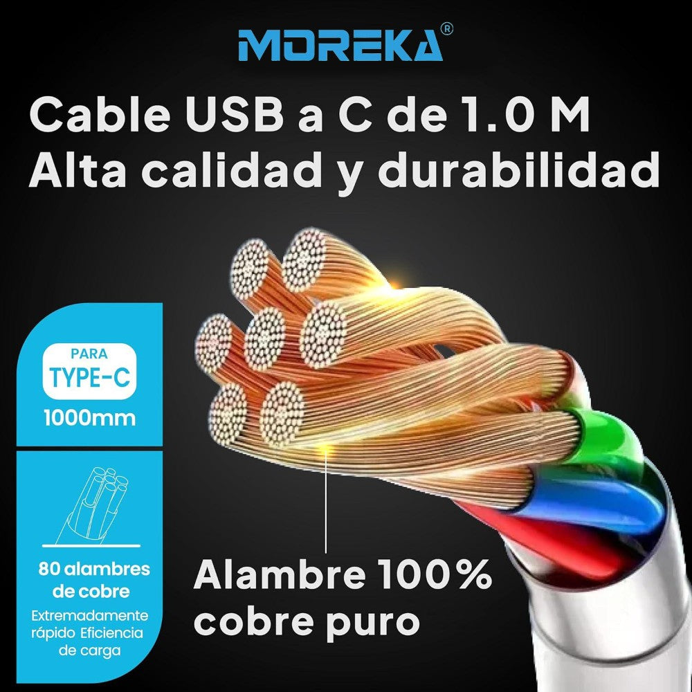 Cable USB Tipo C CB049 2.1 A carga rápida 1 mt - Imagen 2