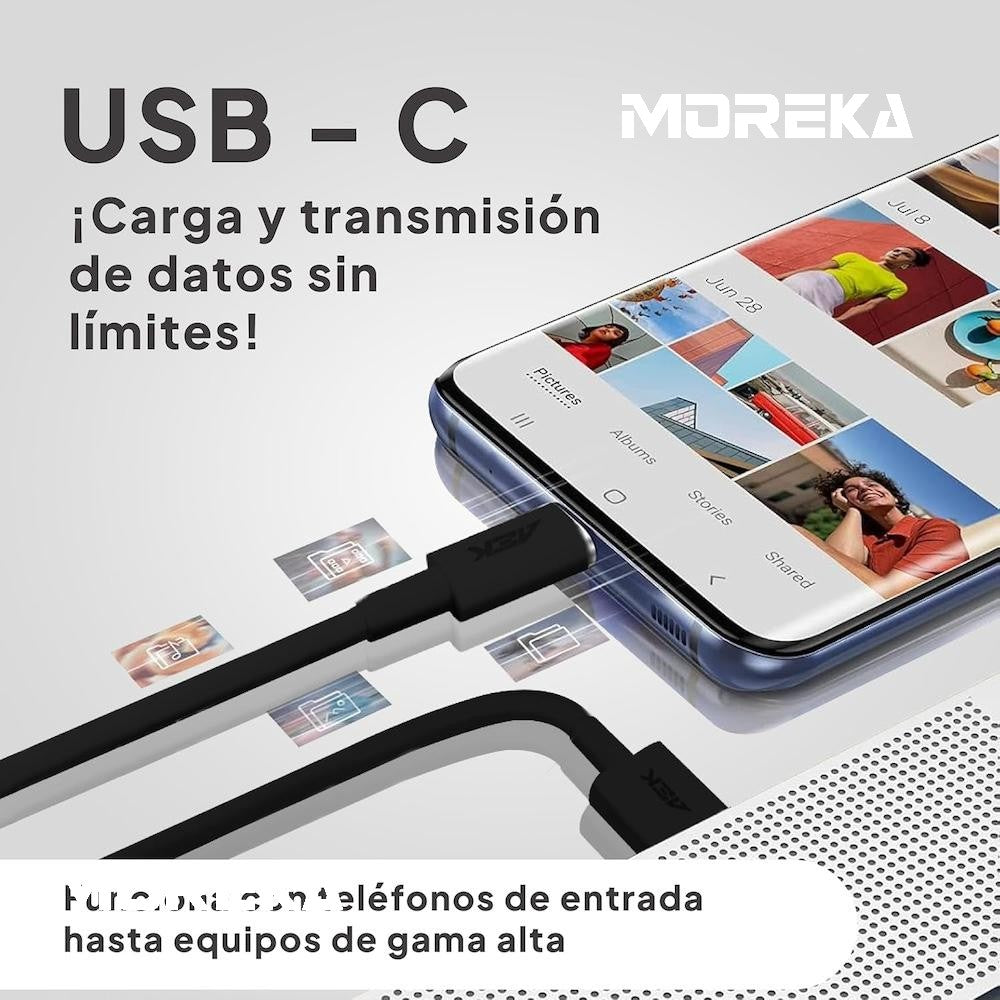 Cable USB Tipo C CB049 2.1 A carga rápida 1 mt - Imagen 4