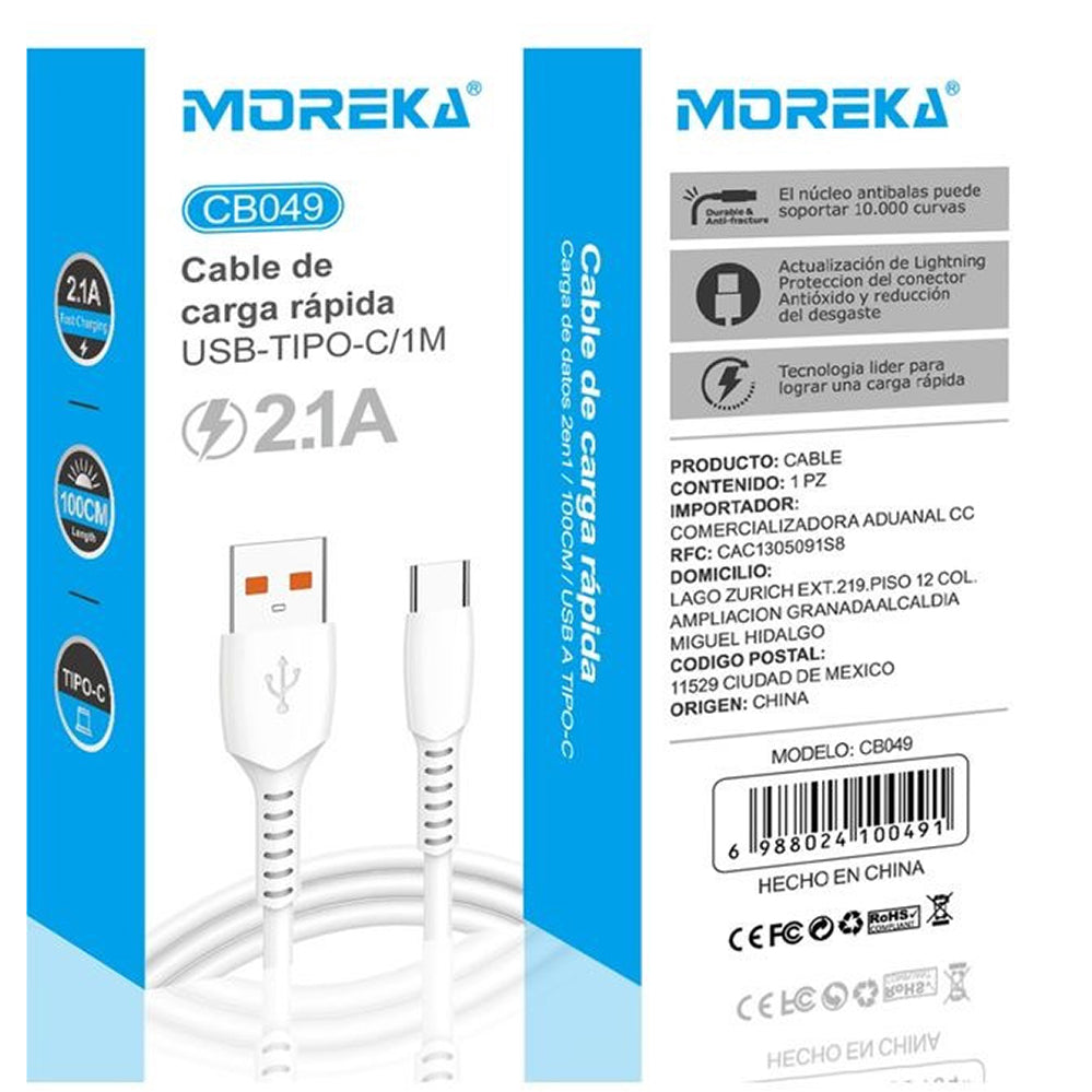 Cable USB Tipo C CB049 2.1 A carga rápida 1 mt - Imagen 7