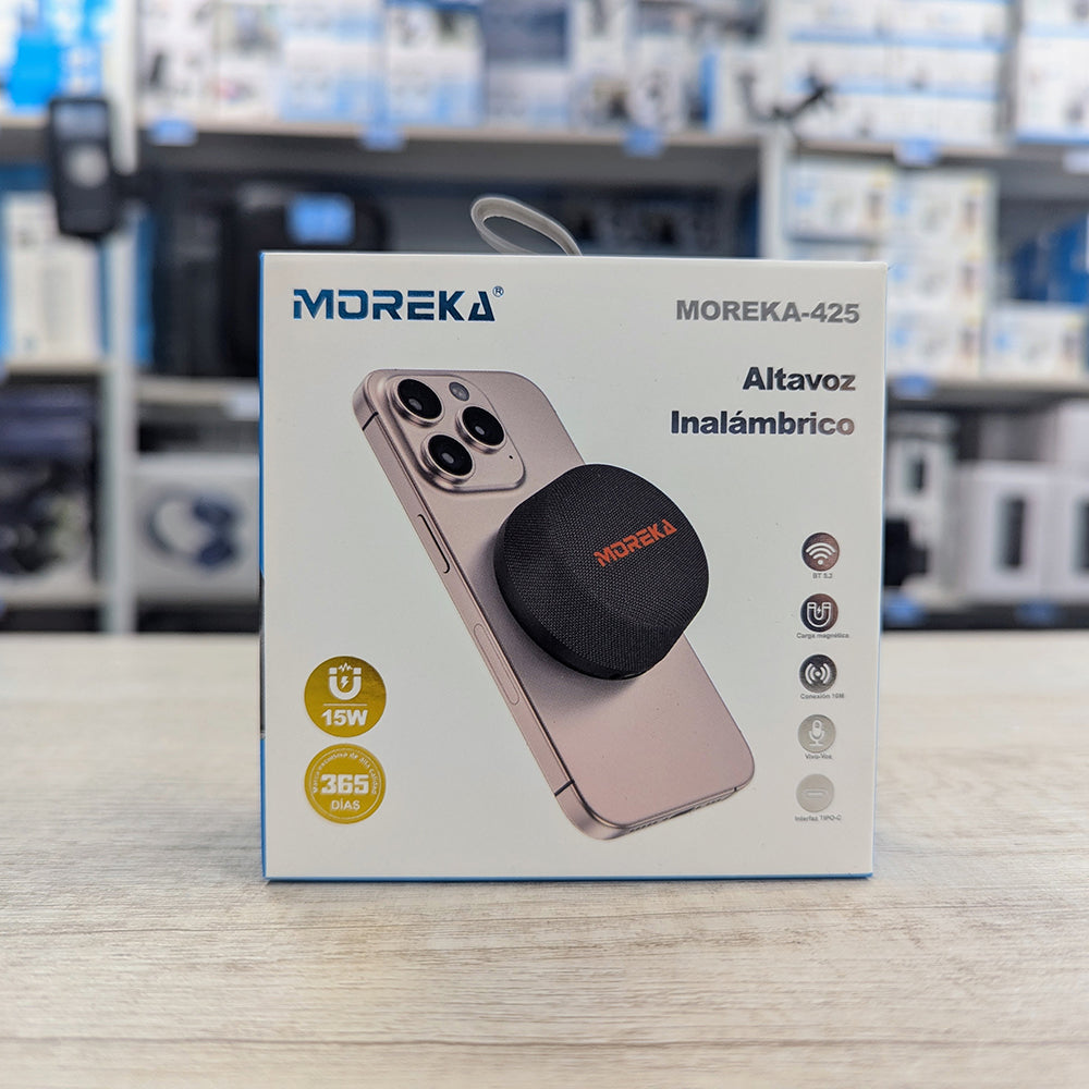 Bocina Moreka 425 6W 600mAh 6-8 hrs de bateria Bluetooth Magnetica MagSafe IPX6 - Imagen 7