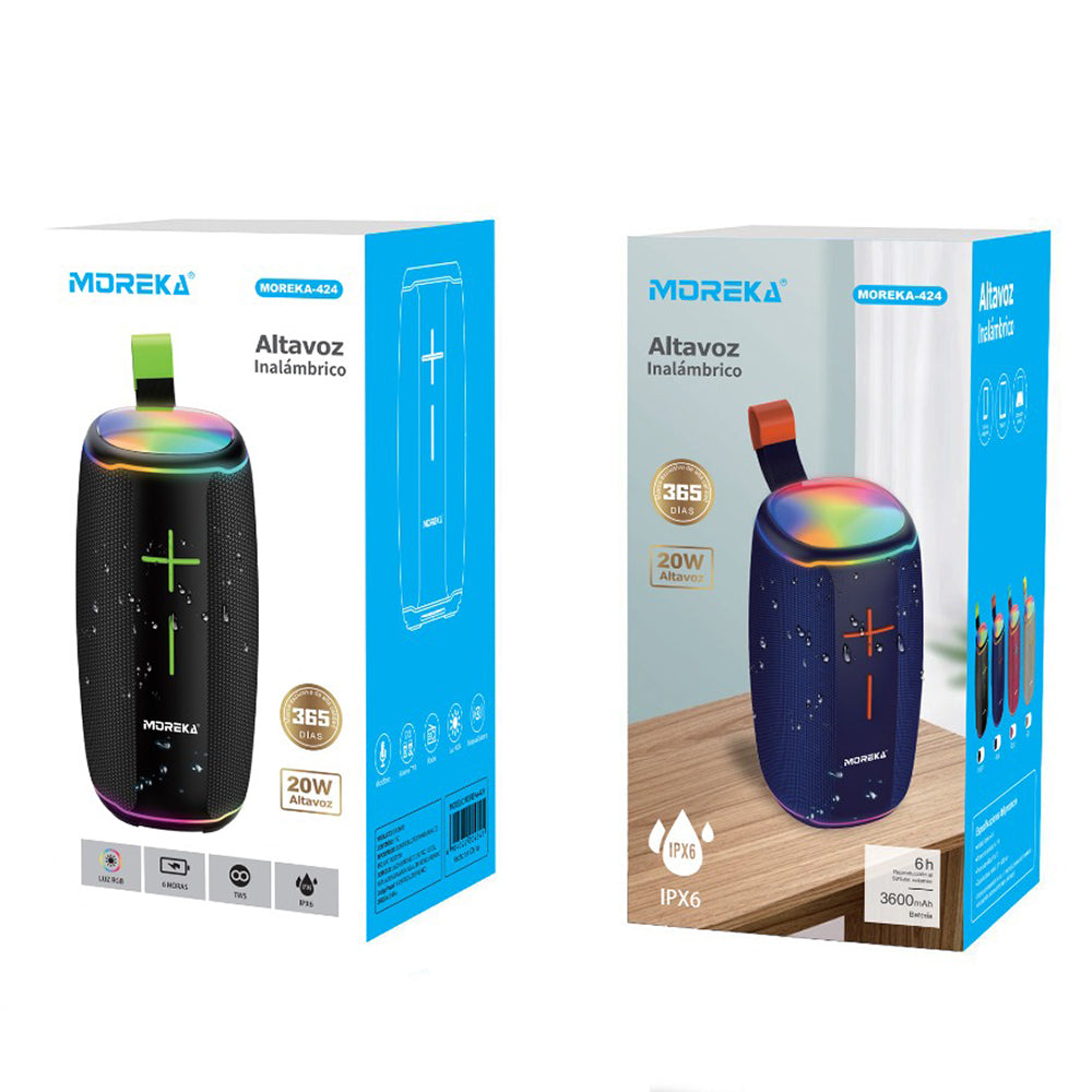 Bocina Moreka 424 20W 3600mAh 5-7 hrs de bateria Bluetooth, Contra Agua IPX6 - Imagen 12