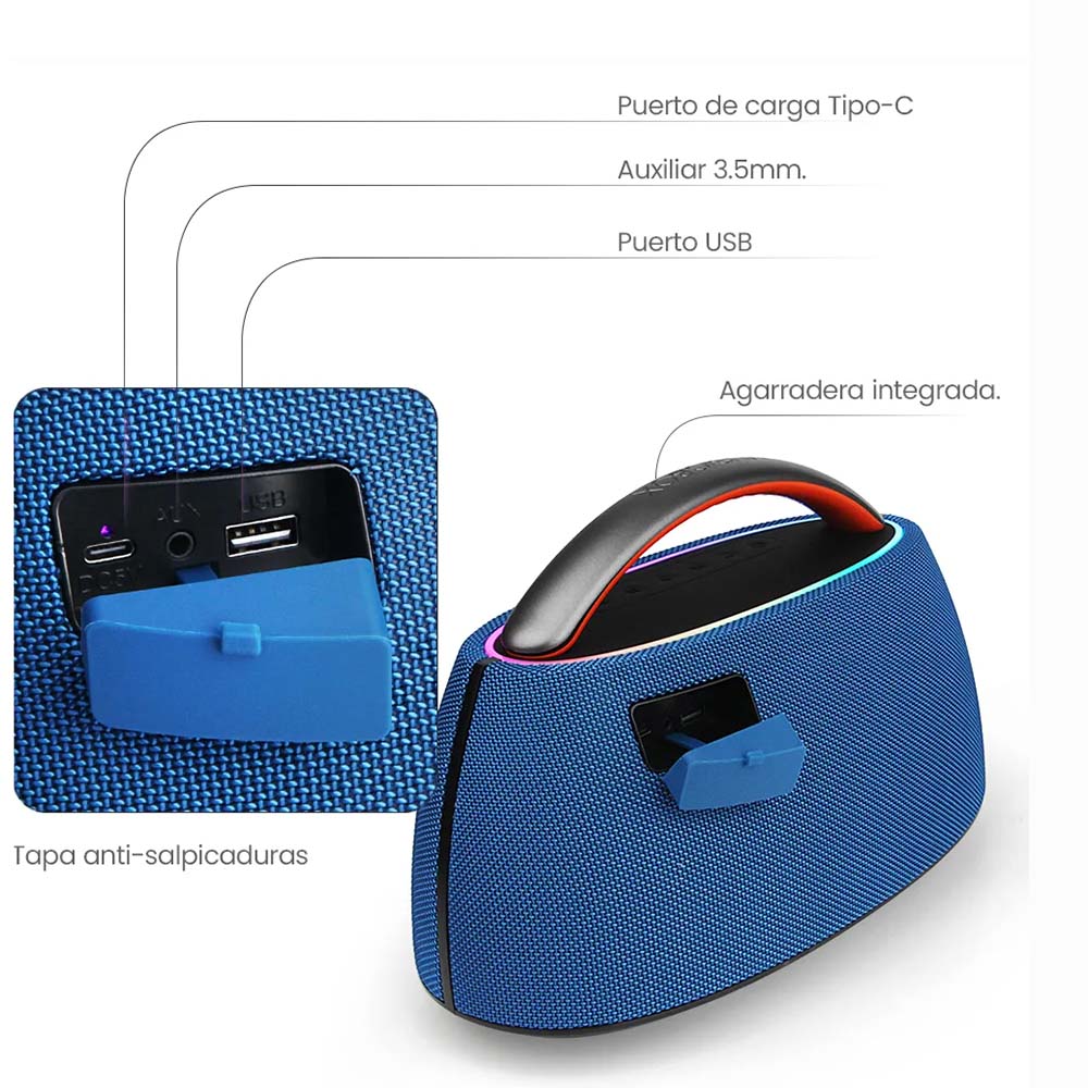 Bocina Fol 40W 2500mAh Bluetooth, TF Card, Radio FM, USB FS-R316 - Imagen 6