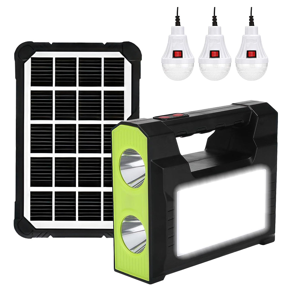 Mini Sistema Solar 3 Focos Linterna Power Bank 4000 mAh MOR-C71