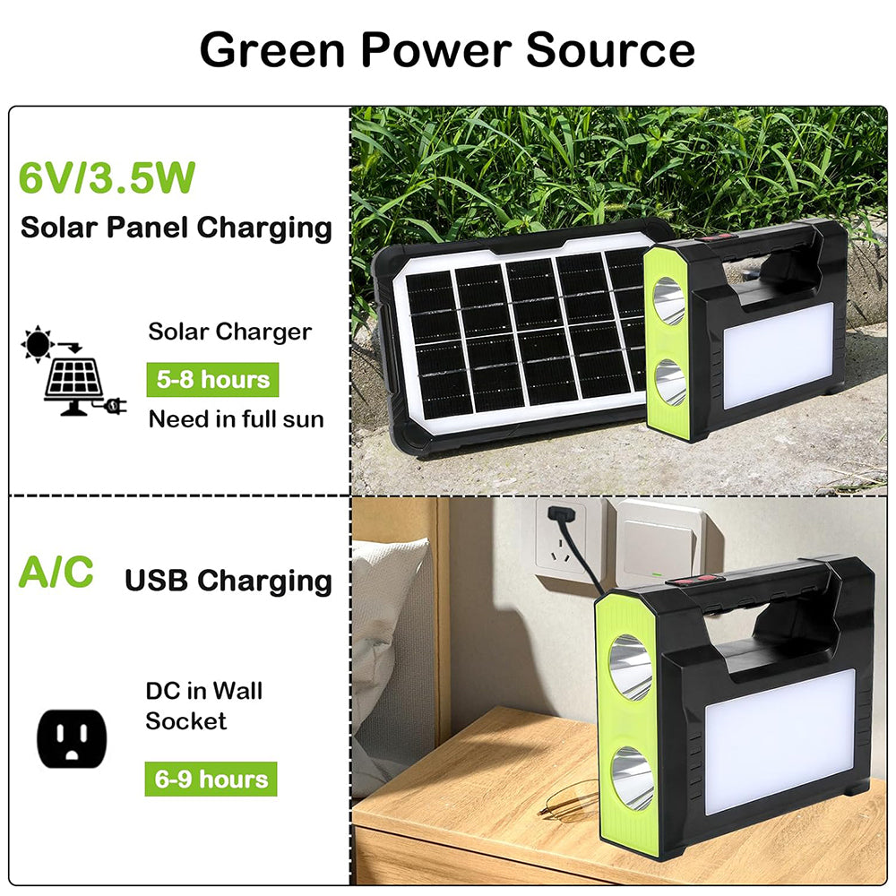Mini Sistema Solar 3 Focos Linterna Power Bank 4000 mAh MOR-C71 - Imagen 2