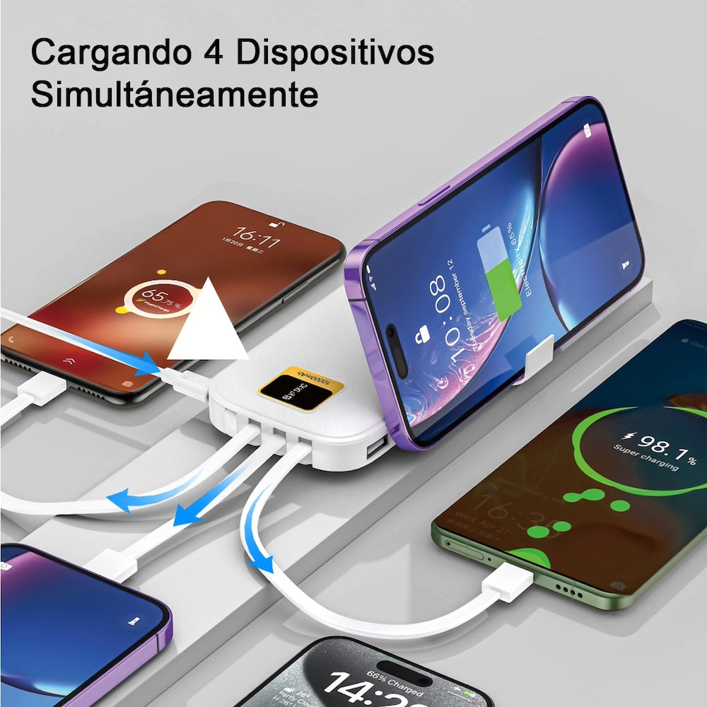 Power Bank Moreka K050A 10000 mAh 37Wh cables C USB AM Lightning yMicro USB - Imagen 2