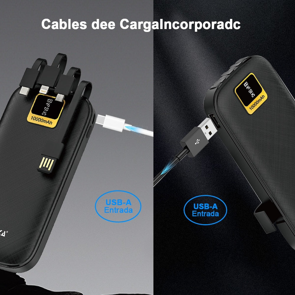Power Bank Moreka K050A 10000 mAh 37Wh cables C USB AM Lightning yMicro USB - Imagen 4