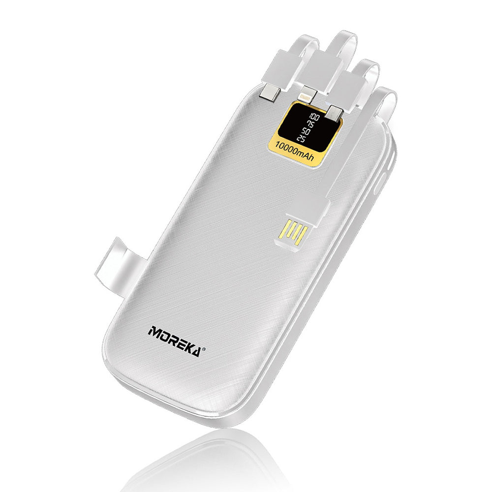 Power Bank Moreka K050A 10000 mAh 37Wh  cables C USB AM Lightning yMicro USB - Imagen 6