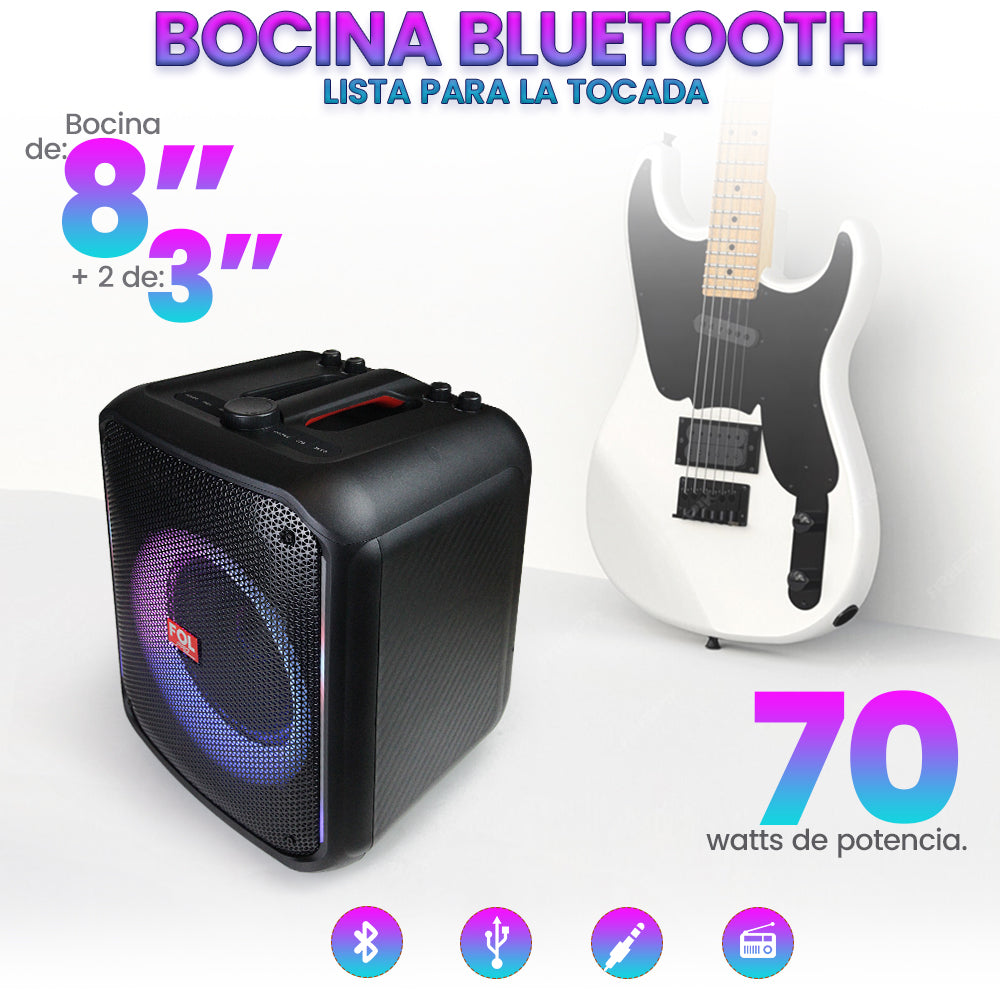 Bocina Fol 70W 6600mAh Bluetooth, TF Card, Radio FM, USB FS-L1218 - Imagen 3