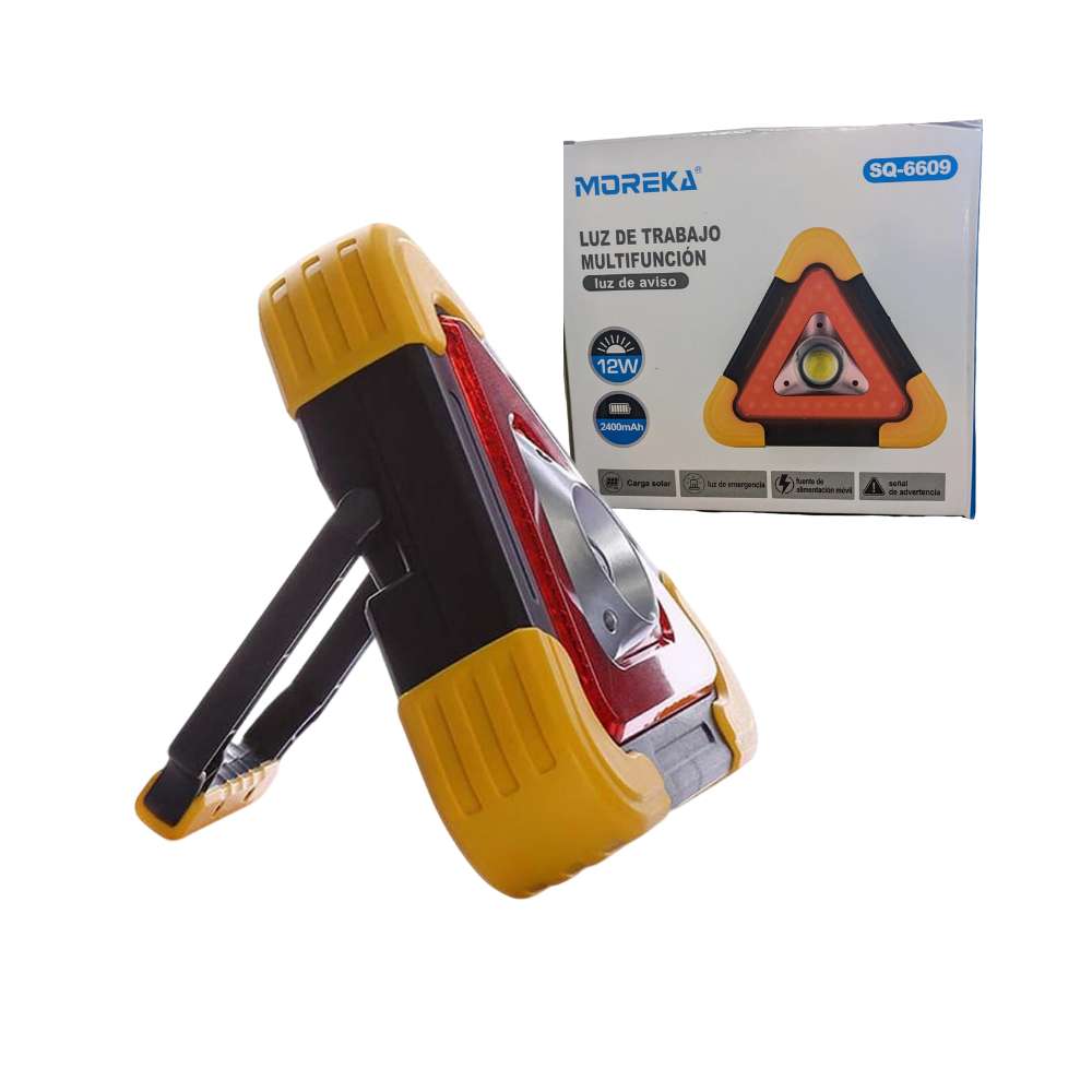 Triángulo de Advertencia LED Solar COB 2200 mAh powerbank 18.5 largo IP65 Moreka SQ-6609 - Imagen 3