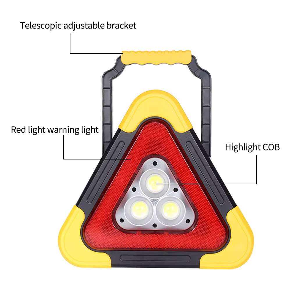 Triángulo de Advertencia LED Solar COB 2200 mAh 27.5 largo powerbank IP65 SQ-6610 - Imagen 3