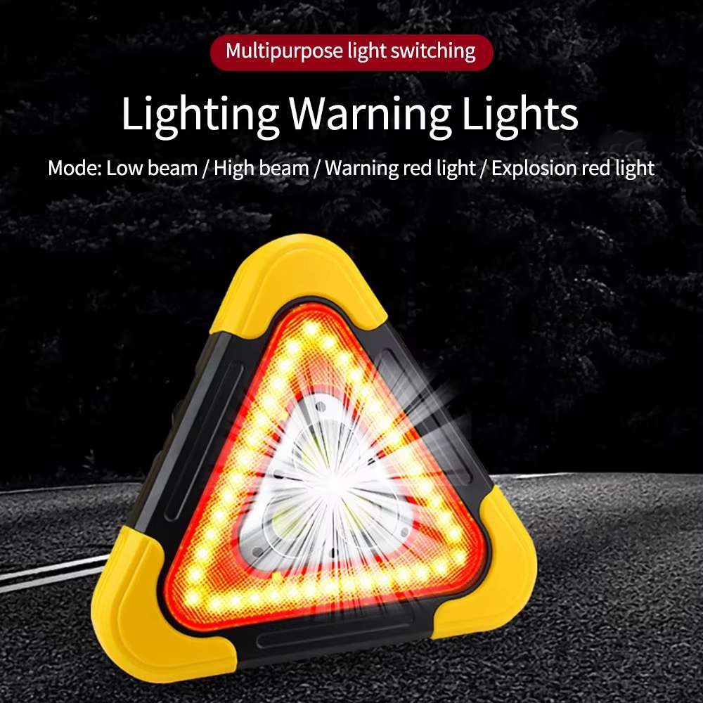 Triángulo de Advertencia LED Solar COB 2200 mAh 27.5 largo powerbank IP65 SQ-6610 - Imagen 7