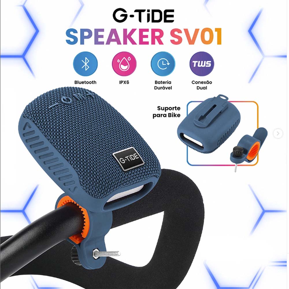 Bocina Moto Bluetooth G-TIDE SV01 TF Card Radio FM 500mAh Resistente al agua IPX6 - Imagen 7