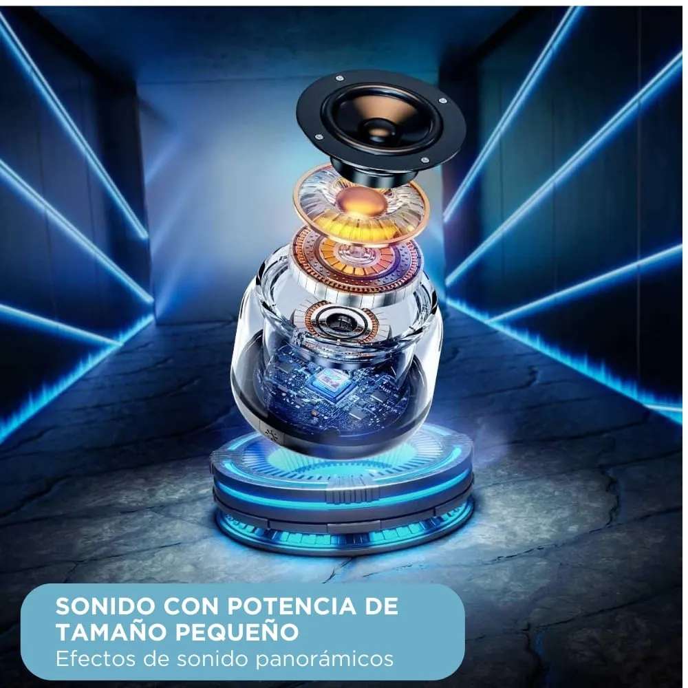Bocina MS300 5W 5000mAh 4-5 hrs de bateria Bluetooth luz RGB recargable - Imagen 10