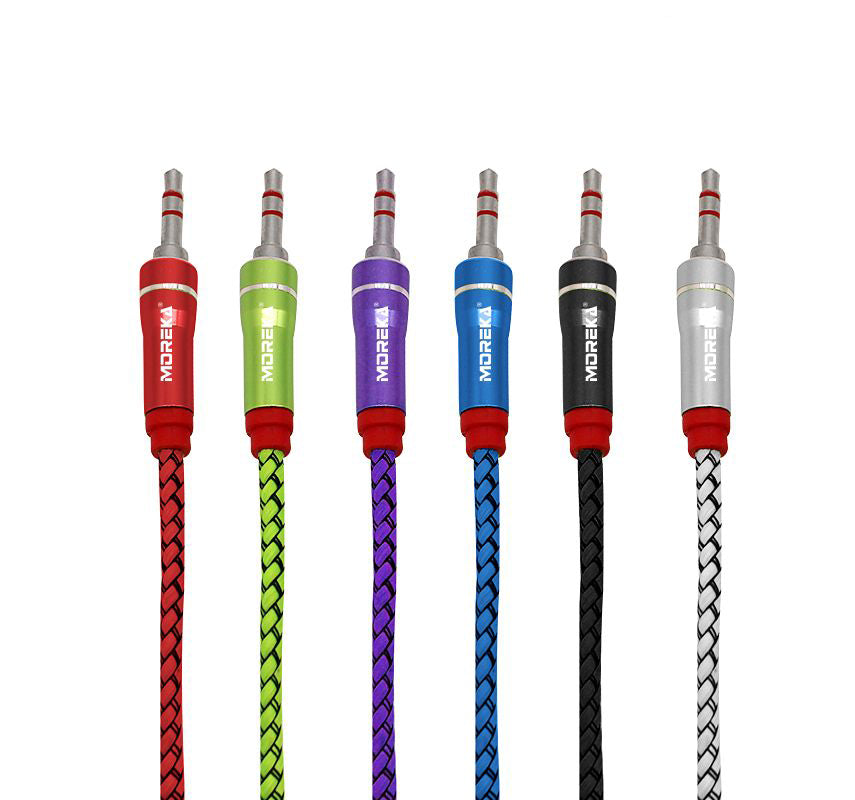 Cable De Audio, Moreka AU-02, Auxiliar 3.5, 1500mm, Reforzado (Copia) - Imagen 1