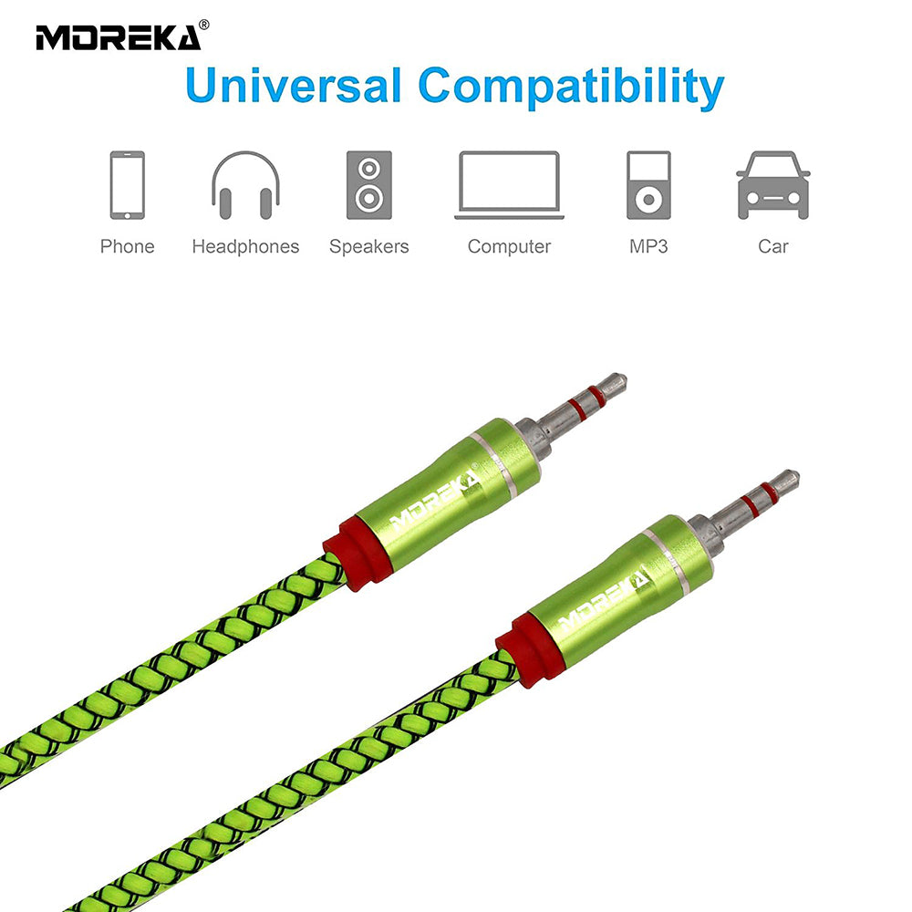 Cable De Audio, Moreka AU-02, Auxiliar 3.5, 1500mm, Reforzado (Copia) - Imagen 2
