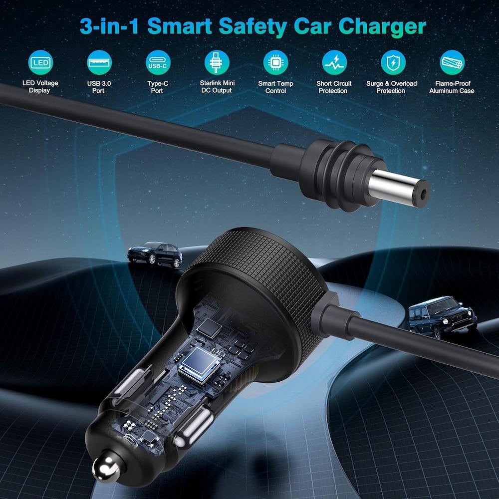 Cargador de Coche Starlink Mini De Carga Rápida Plug In CP0089 Moreka - Imagen 5