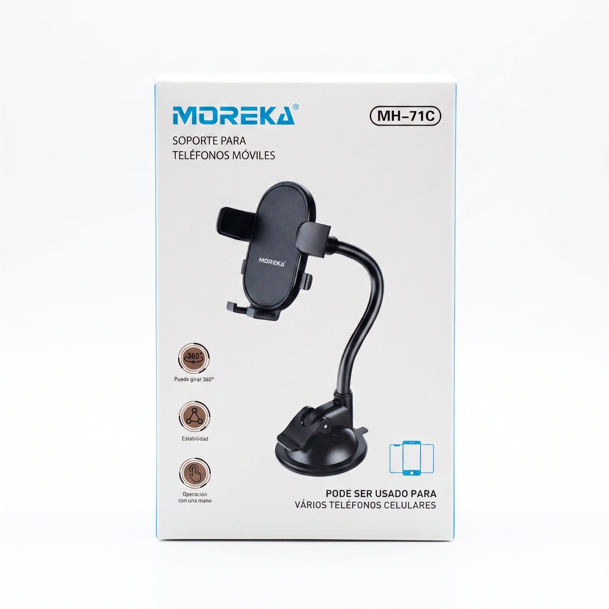 Soporte para Celular Automovil Moreka MH-71C Rotación 360 Portacelular - Imagen 11