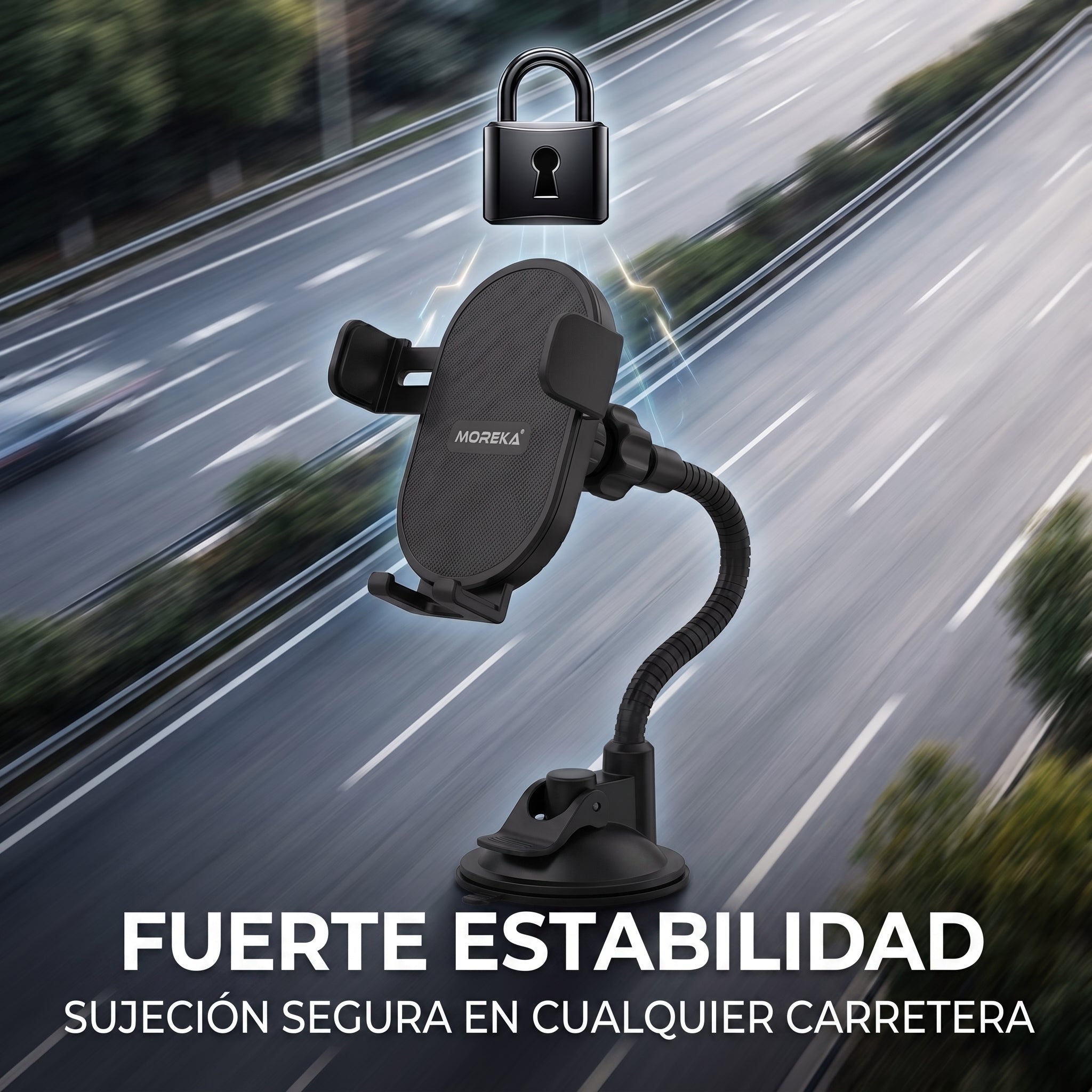 Soporte para Celular Automovil Moreka MH-71C Rotación 360 Portacelular - Imagen 3