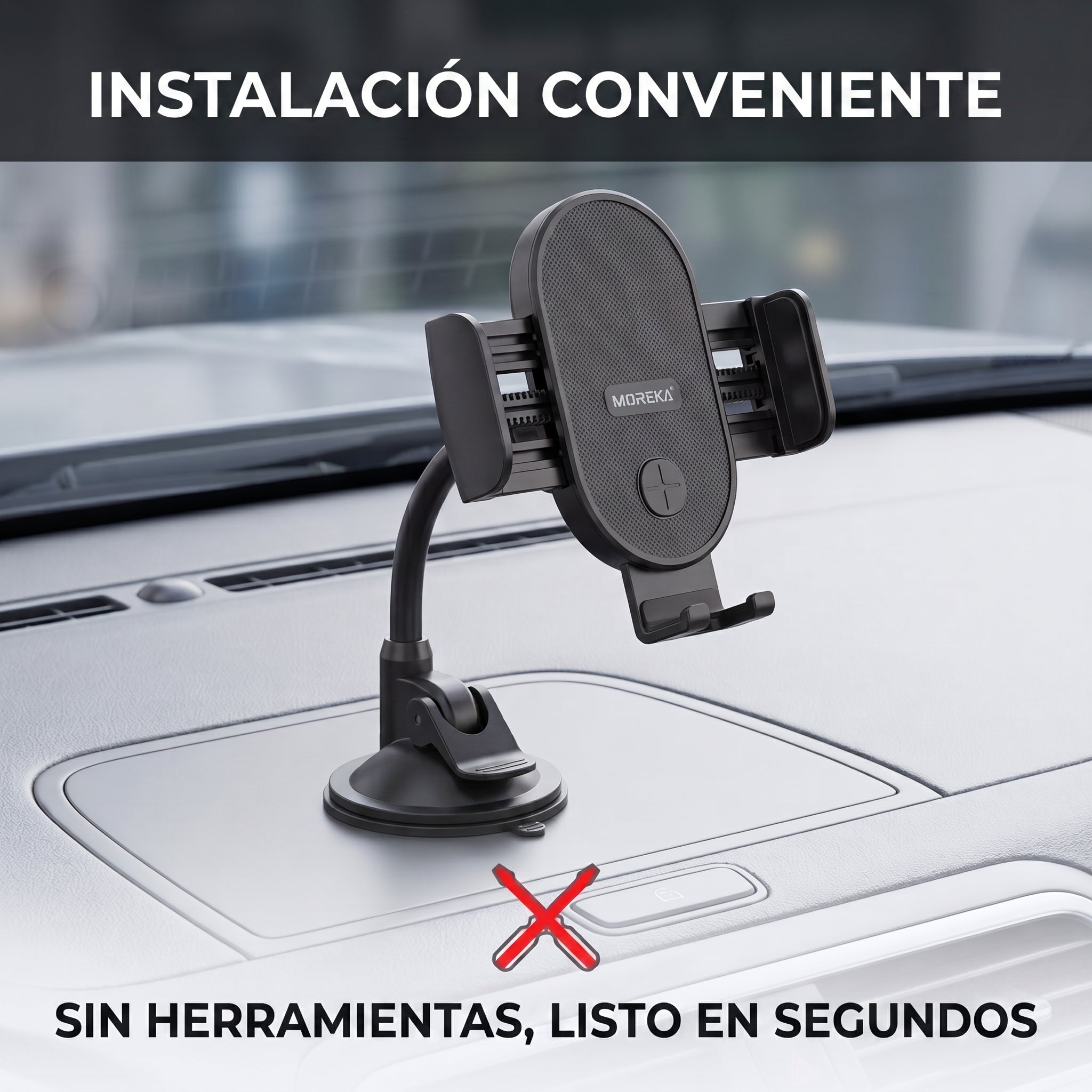 Soporte para Celular Automovil Moreka MH-71C Rotación 360 Portacelular - Imagen 4