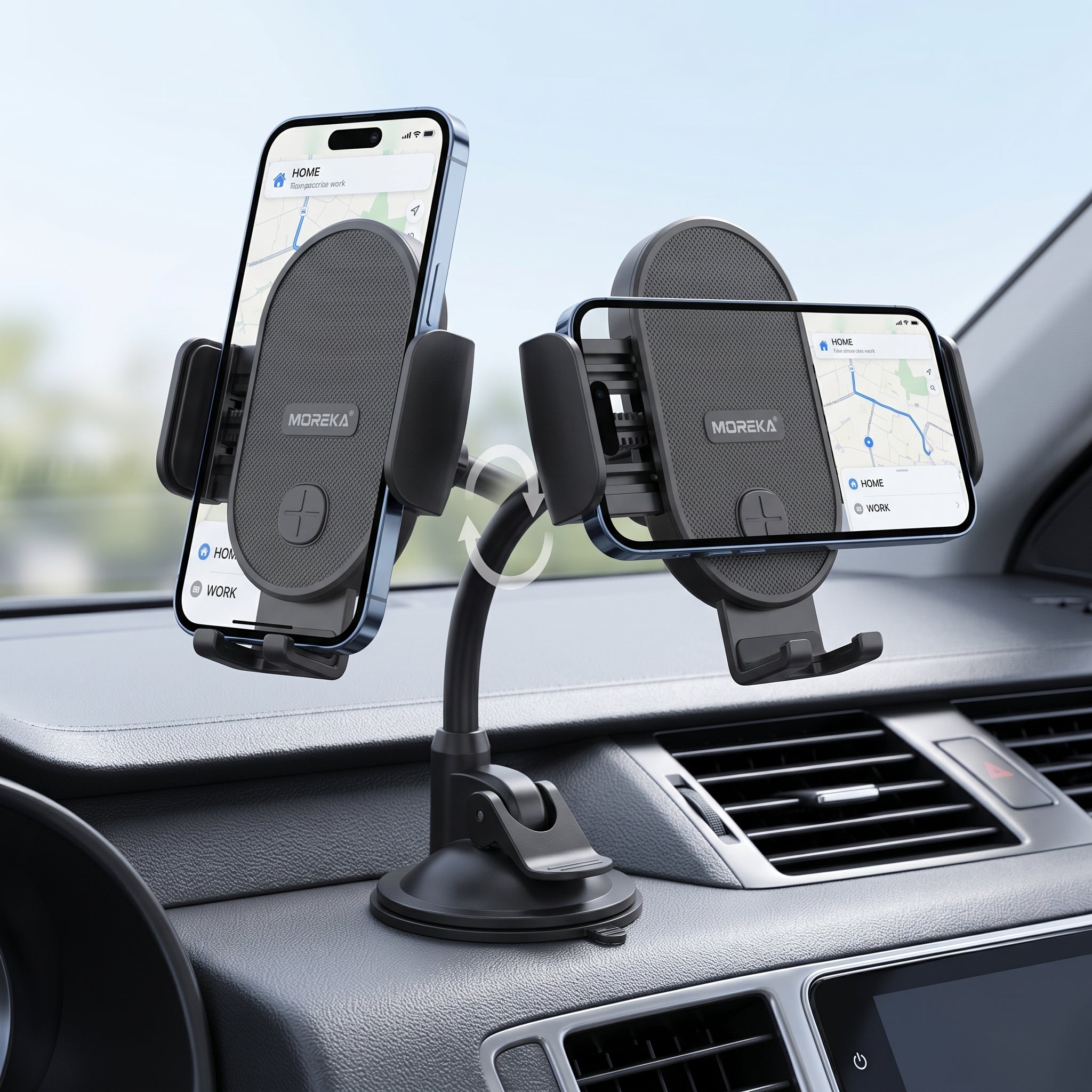 Soporte para Celular Automovil Moreka MH-71C Rotación 360 Portacelular - Imagen 9
