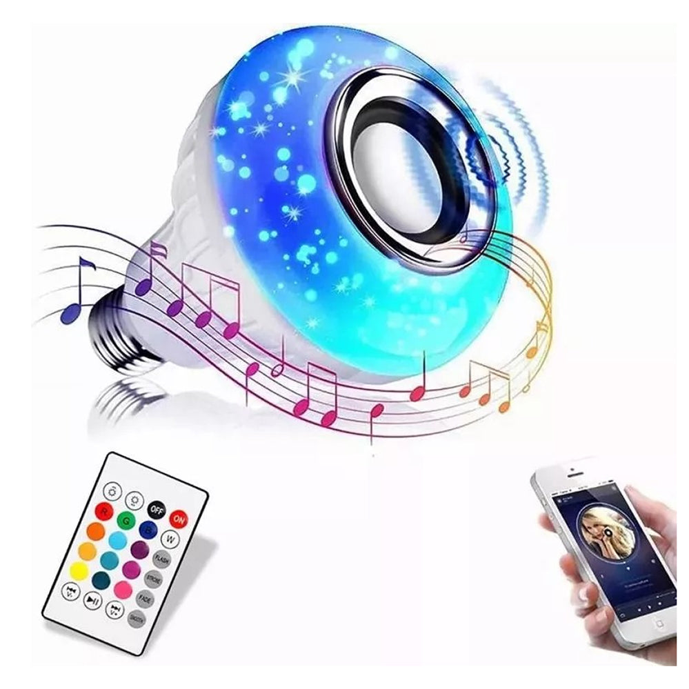 Foco Bocina Bluetooth 12w Rgb Bombilla Led Inteligente BMB-105 - Imagen 1