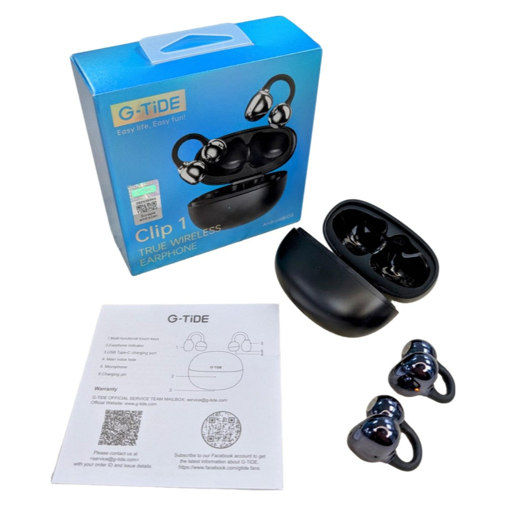 Audífonos CLIP 1 Cancelación Ruido Audífonos 30mAh / Estuche 300mAh IPX4 G-TIDE — Bluetooth 5.3 TWS - Imagen 2