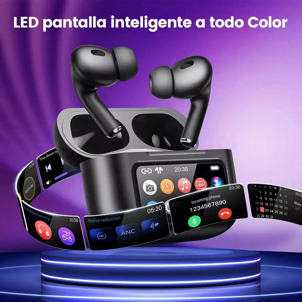 Audífonos FUTURE POD Cancelación Ruido Lcd Táctil 30mAh / 300mAh G-TIDE — Bluetooth 5.3 TWS - Imagen 4
