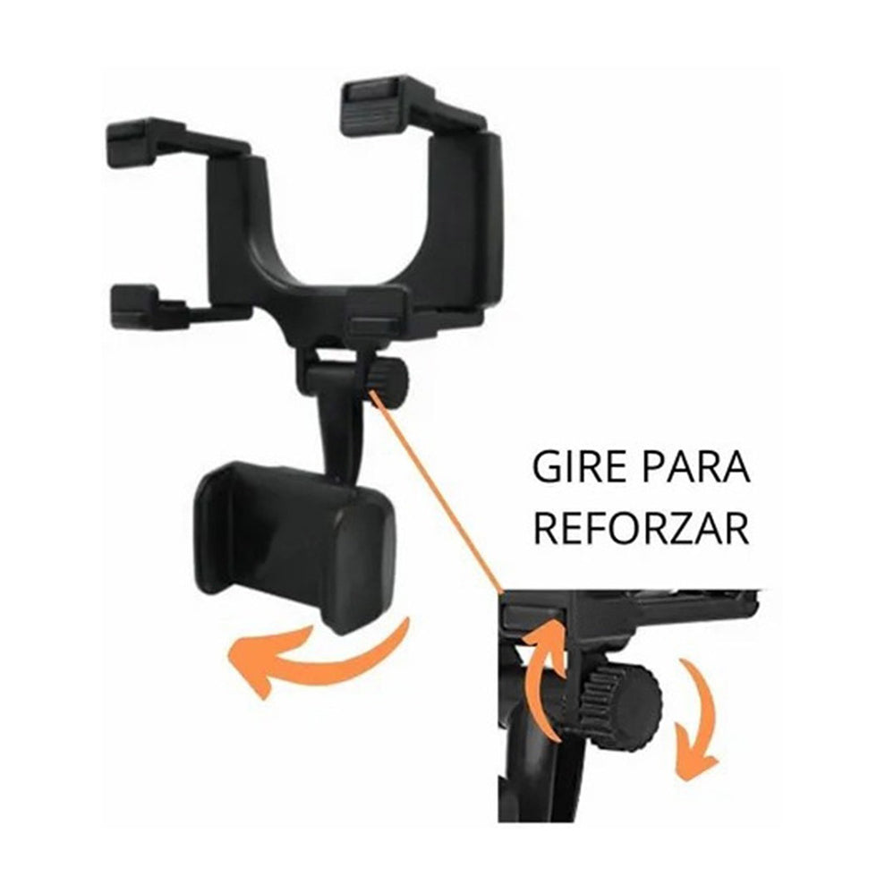 Soporte Porta Celular 360 Carro Auto Espejo Retrovisor H2 - Imagen 4