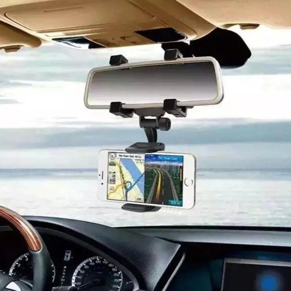 Soporte Porta Celular 360 Carro Auto Espejo Retrovisor H2 - Imagen 8