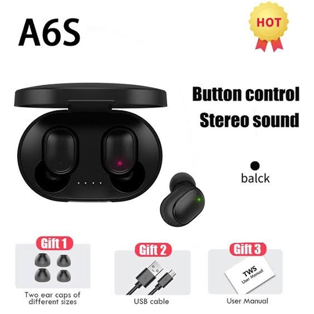 Audífonos Bluetooth AS6  batería  45 mAh / Estuche: 280 mAh contra agua IPX4 - Imagen 4