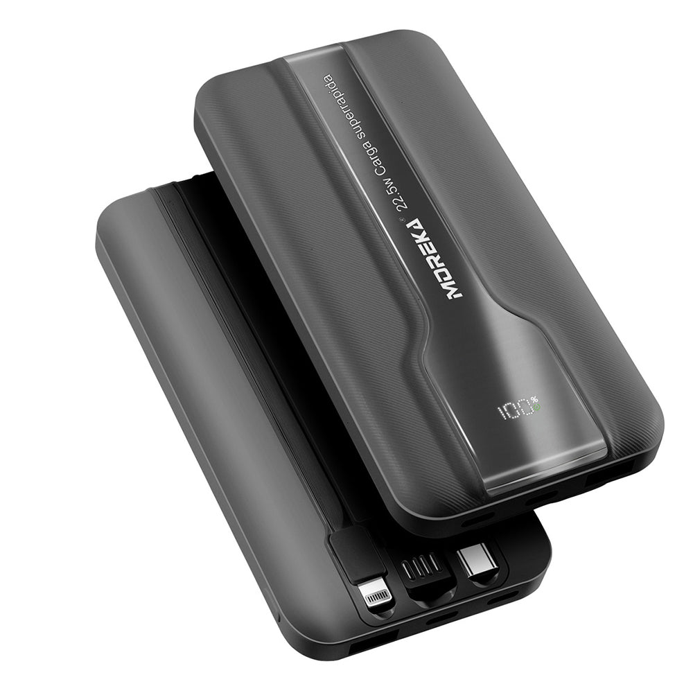 Power Bank Moreka K092 10000mAh 22.5W cables C USB Lightning y Micro USB - Imagen 1
