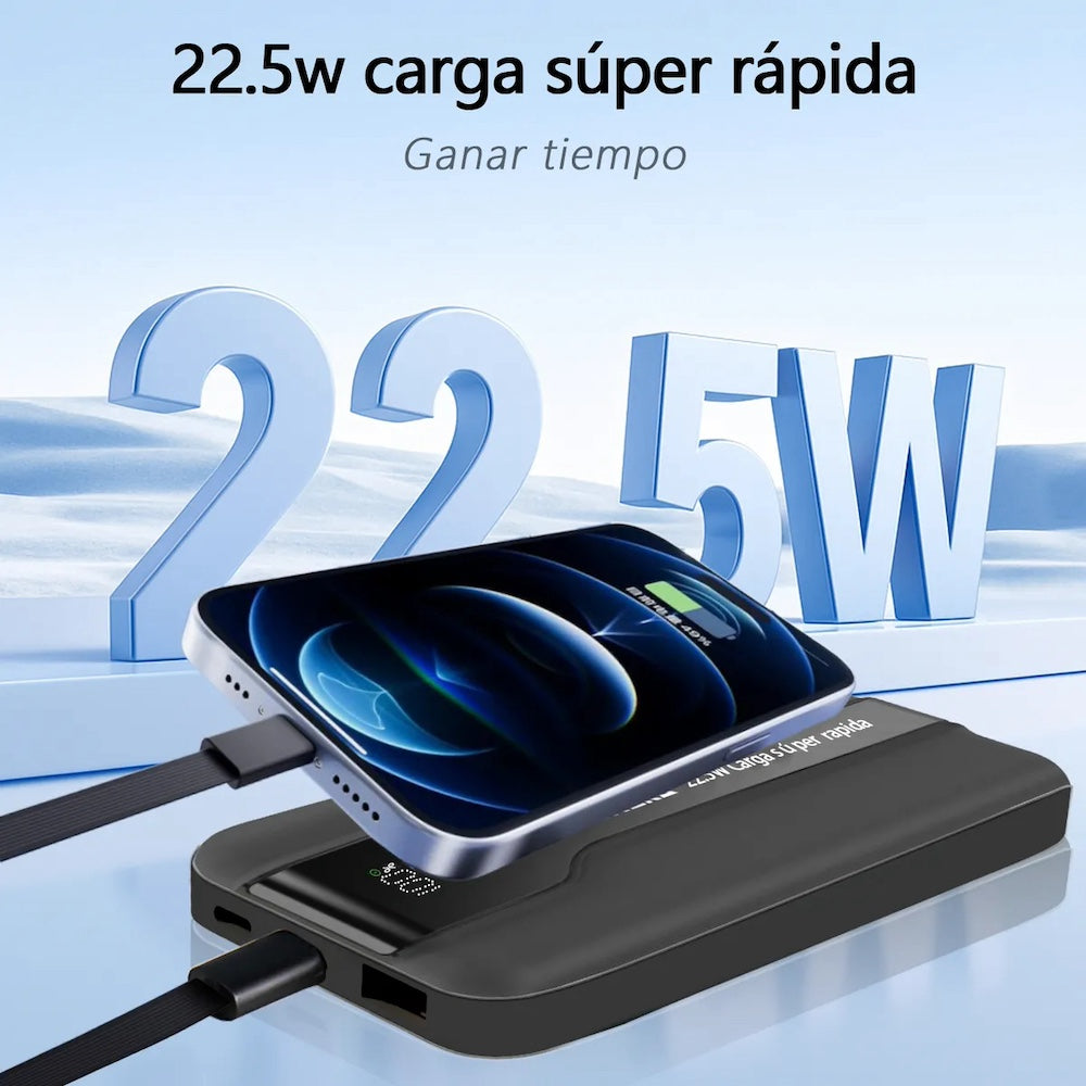 Power Bank Moreka K092 10000mAh 22.5W cables C USB Lightning y Micro USB - Imagen 3