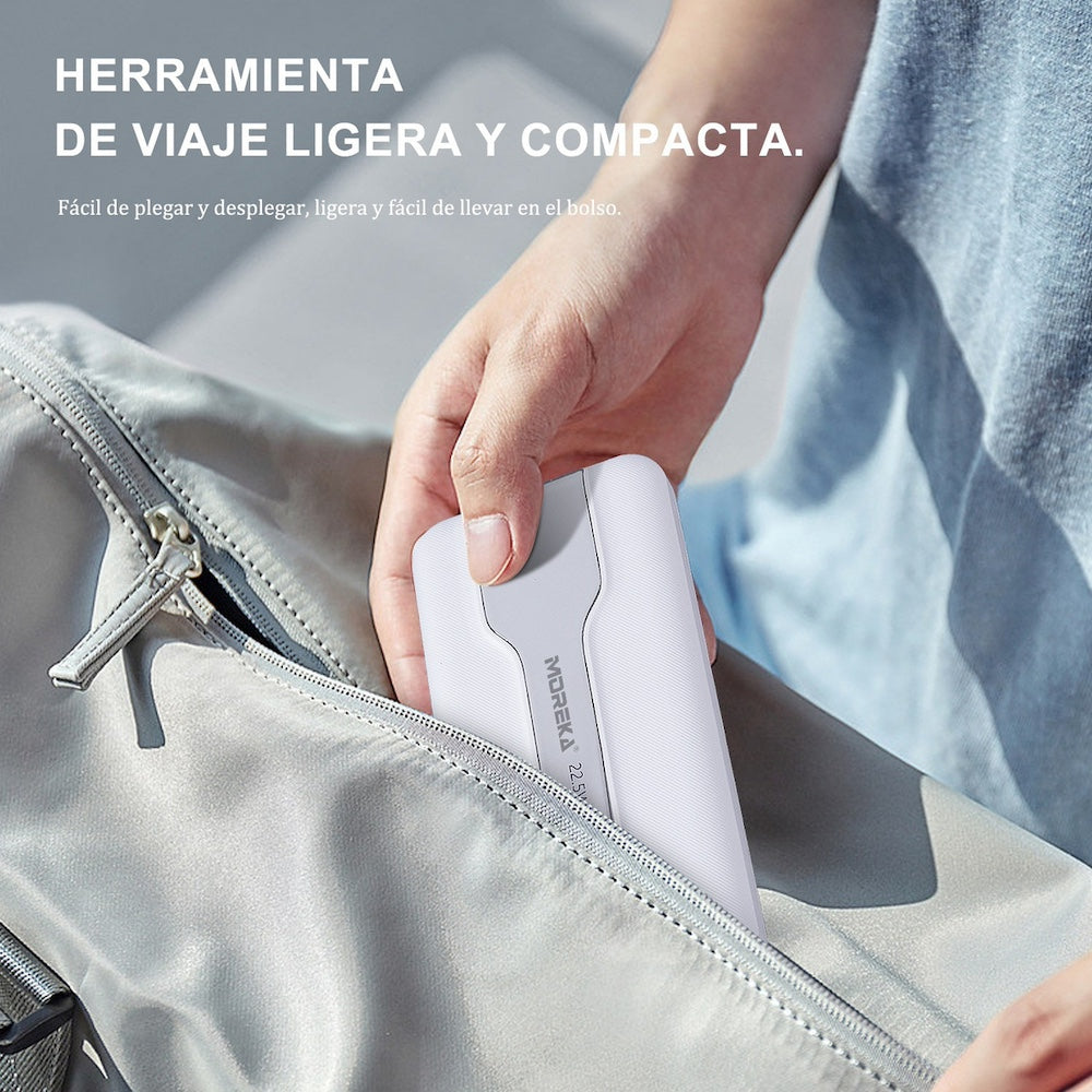 Power Bank Moreka K092 10000mAh 22.5W cables C USB Lightning y Micro USB - Imagen 8