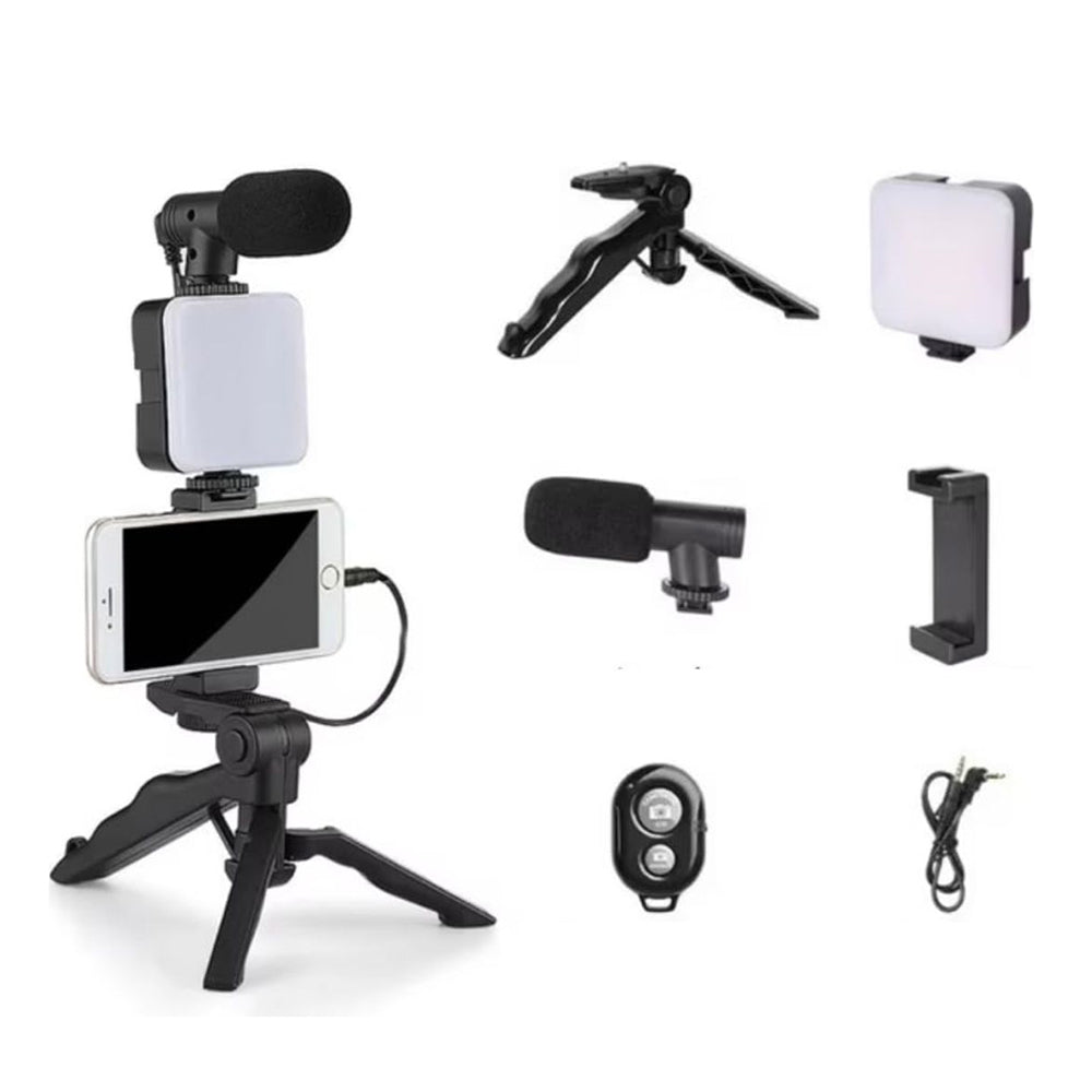 Soporte Celular Videoblog Set Tripie Con Luz Led Microfono PY-49 - Imagen 8