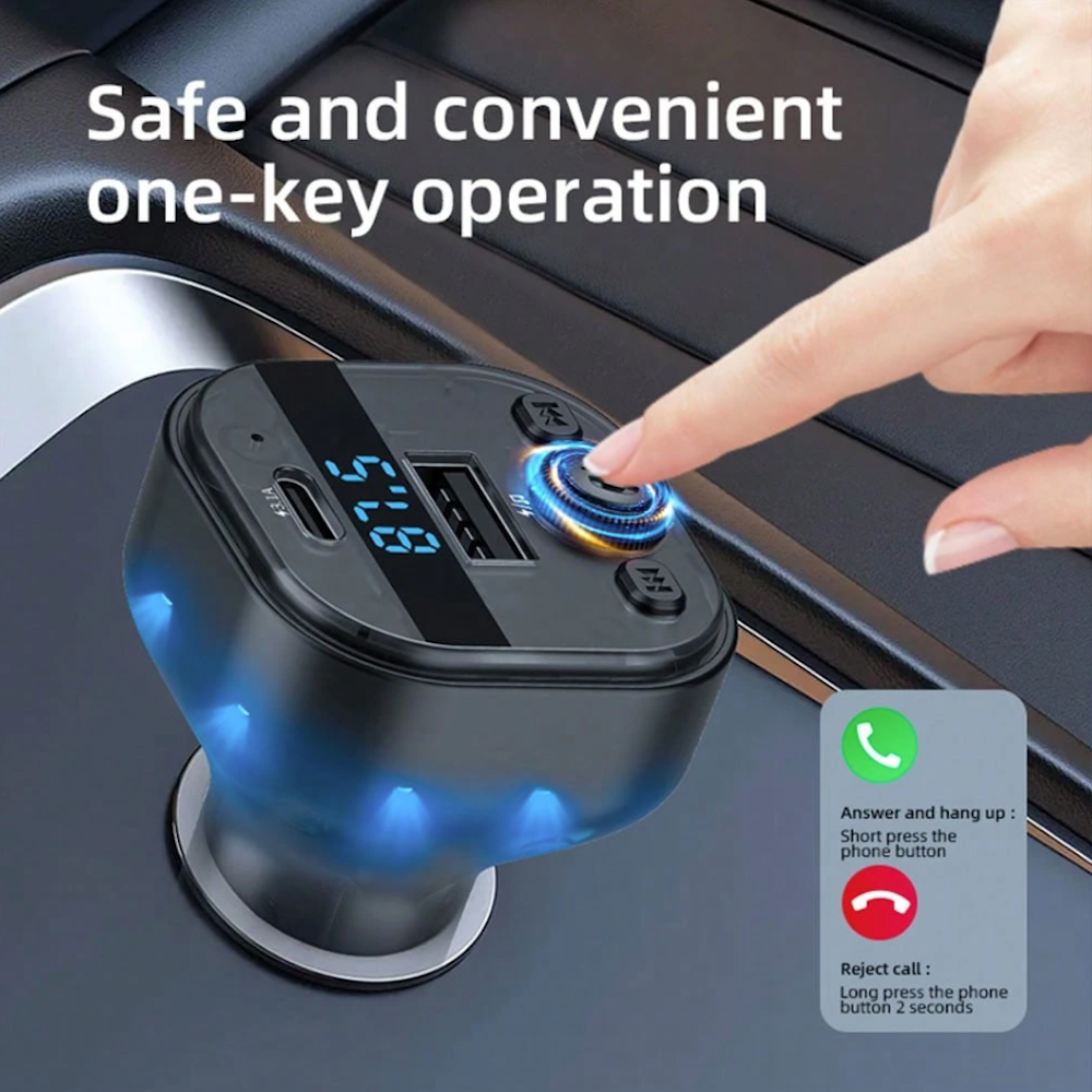 Plug in Trasmisor FM Bluetooth De Carro Moreka CP0073 Plug In 3.1A USB - Imagen 3