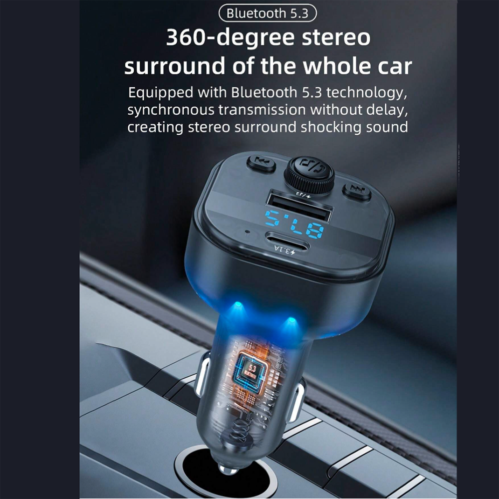 Plug in Trasmisor FM Bluetooth De Carro Moreka CP0073 Plug In 3.1A USB - Imagen 5