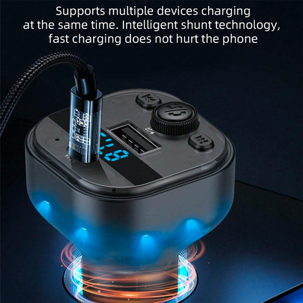 Plug in Trasmisor FM Bluetooth De Carro Moreka CP0073 Plug In 3.1A USB - Imagen 8