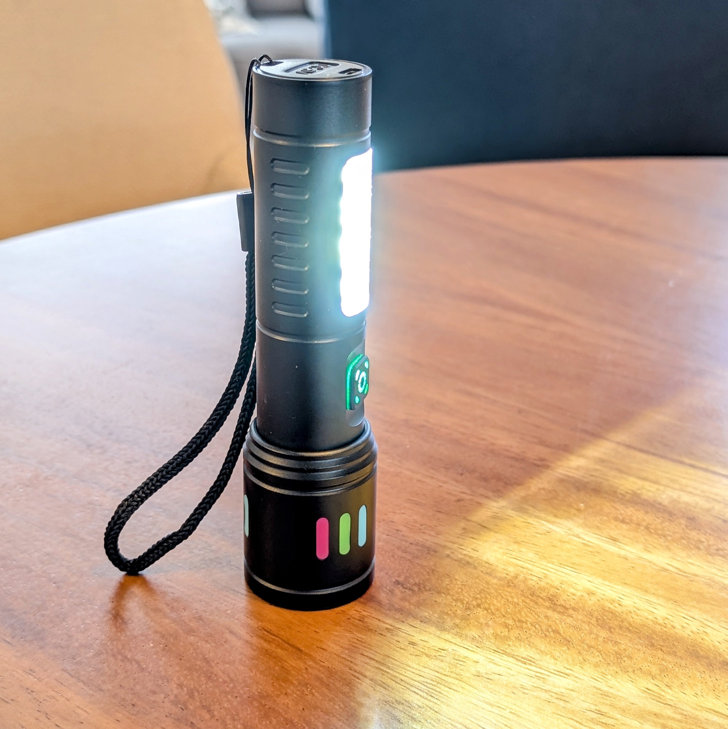 Lampara Táctica Recargable Usb Led COB en Blanco y Rojo de alerta Moreka MT-027 - Imagen 11