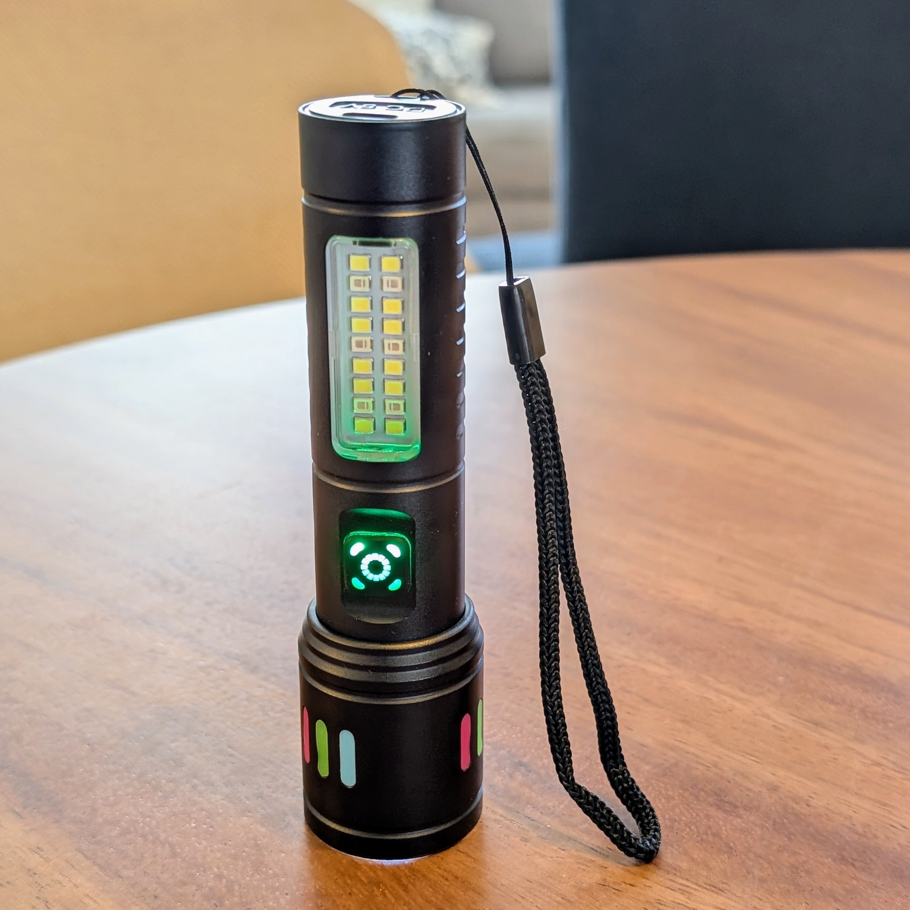 Lampara Táctica Recargable Usb Led COB en Blanco y Rojo de alerta  Moreka MT-027 - Imagen 10
