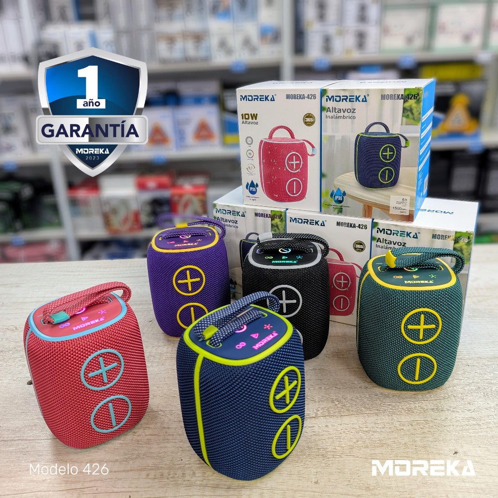 Bocina Bluetooth Moreka 426 10W 2400mAh TF Card Radio FM Resistente al agua IPX6 - Imagen 9