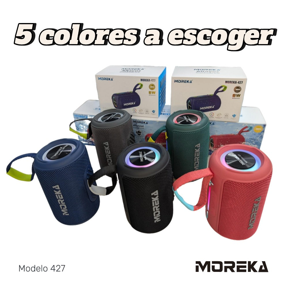 Bocina Bluetooth Moreka 427 8W 1200mAh TF Card Radio FM Resistente al agua IPX6 - Imagen 6