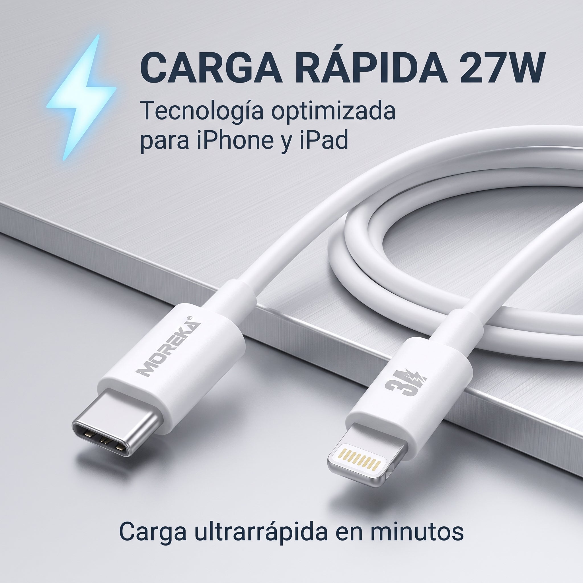 Cable Tipo-C a Lightning Moreka CB-47 27W - Imagen 4